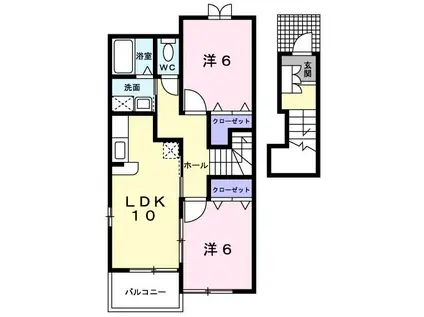 サンリットS・I(2LDK/2階)の間取り写真