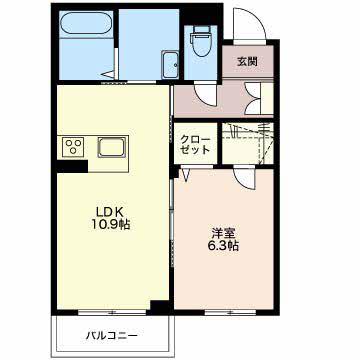 シャーメゾン新光町 208(1LDK/2階)の間取り写真