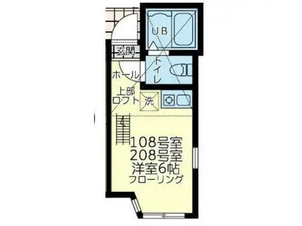 ユナイト境之谷タルトフロマージュ(ワンルーム/1階)の間取り写真