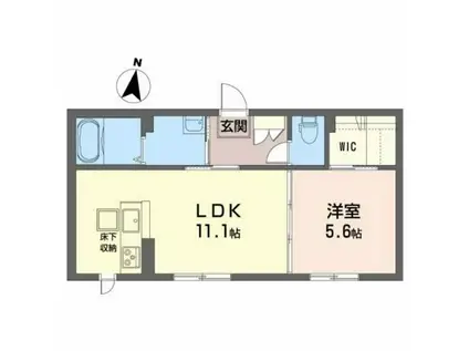 シャーメゾン SK サウス(1LDK/1階)の間取り写真