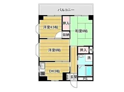 アマービレ遊(3DK/3階)の間取り写真