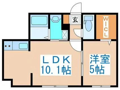 TERRACE FINO(1LDK/4階)の間取り写真