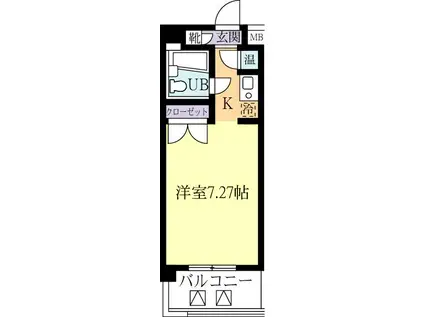 リエスつくば学園西II(ワンルーム/2階)の間取り写真