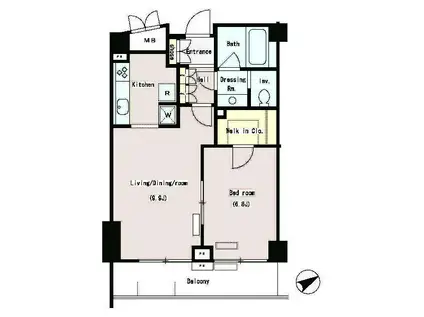 パークプレイス三田(1LDK/3階)の間取り写真