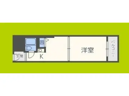 松屋町グランドハイツ(ワンルーム/2階)の間取り写真