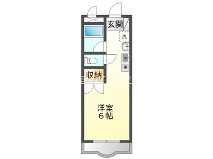 タウンコート末広(ワンルーム/2階)の間取り写真