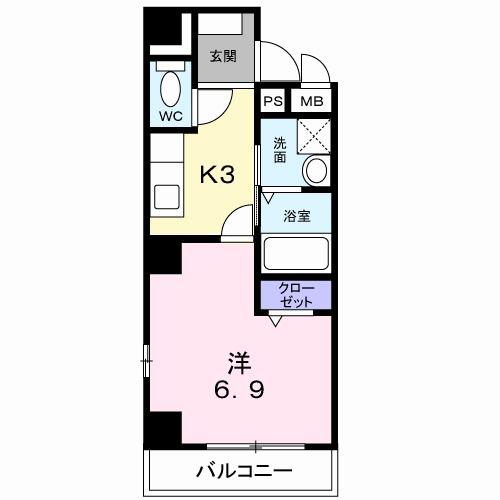 サニーサイト(1K/4階)の間取り写真