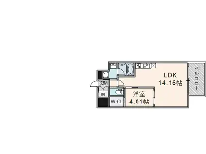 プレジオ永和ASIAN(1LDK/13階)の間取り写真