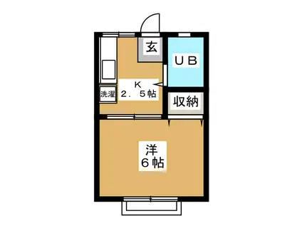 カーザフローラ(1K/2階)の間取り写真