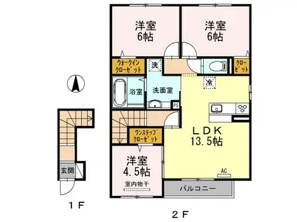 セント レイ(3LDK/2階)の間取り写真