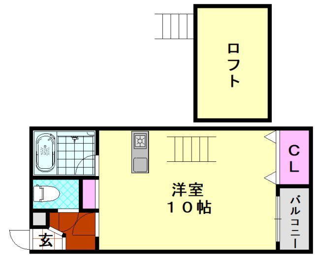 エクラ平野(ワンルーム/2階)の間取り写真