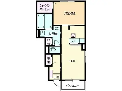 ヴィータ フルトーザII(1LDK/1階)の間取り写真