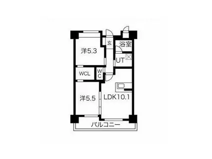 ヒルクレスト菊陽グランデ(2LDK/7階)の間取り写真