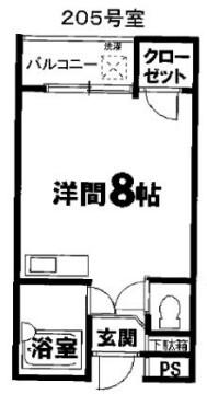 バーブルパークマンション(ワンルーム/3階)の間取り写真