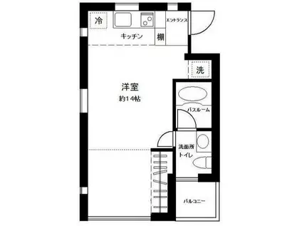 KATASE BLDII(ワンルーム/2階)の間取り写真
