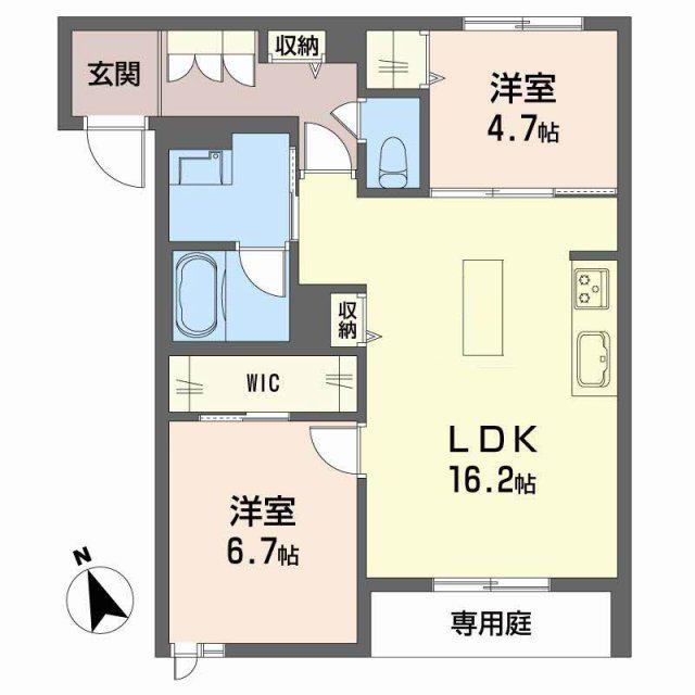 ホワイトベース(2LDK/2階)の間取り写真