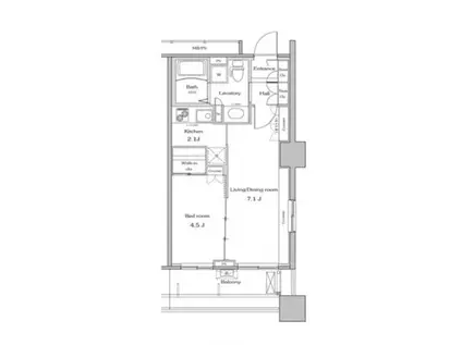 パークアクシス名駅南(1LDK/6階)の間取り写真