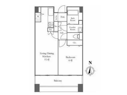 リバーシティ21 イーストタワーズII(1LDK/25階)の間取り写真