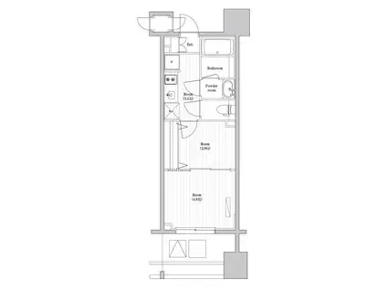 TOPAZ本厚木(2K/15階)の間取り写真