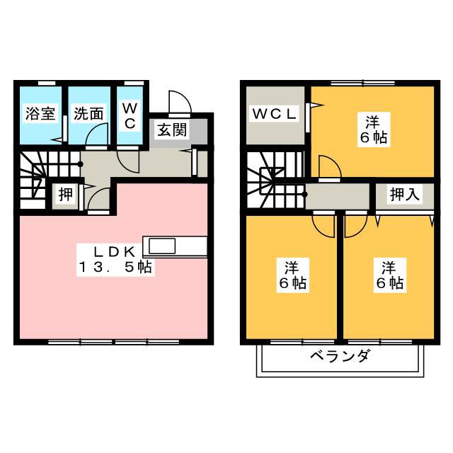 MAISON SYMPHONY B(3LDK/2階)の間取り写真