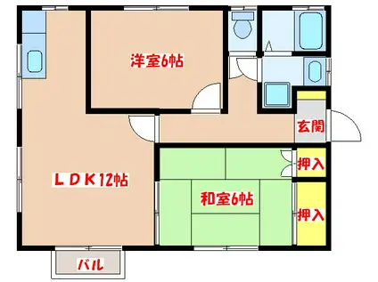 マルスコーポ(2LDK/2階)の間取り写真