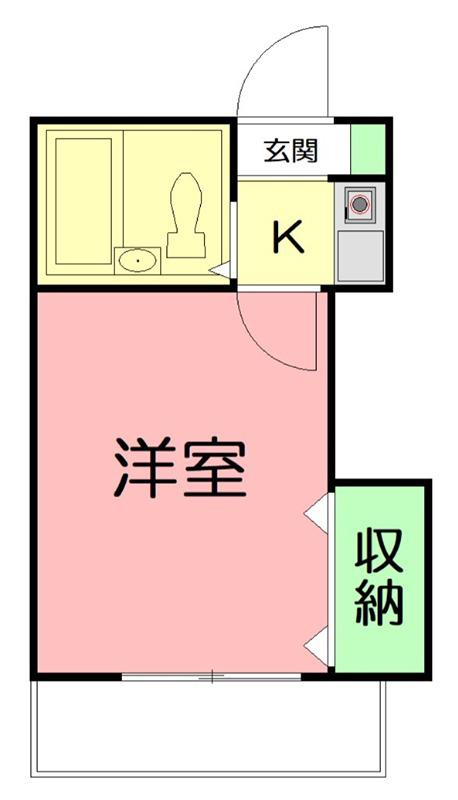 パレス海老名(1K/1階)の間取り写真