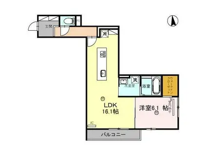 D-ROOM Y(1LDK/3階)の間取り写真