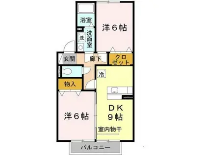 メゾン・フローラA(2DK/2階)の間取り写真