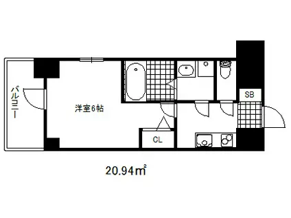 エスリード神戸ハーバークロス(1K/8階)の間取り写真