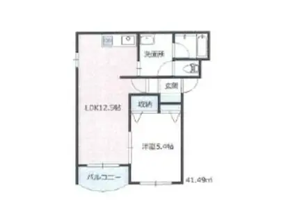 セルジェクープル(1LDK/2階)の間取り写真