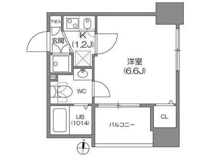 アジールコート中野坂上(1K/7階)の間取り写真