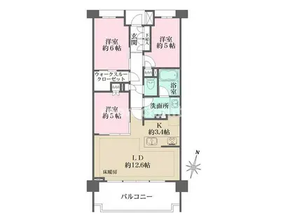 プレディア横浜高島台(3LDK/4階)の間取り写真