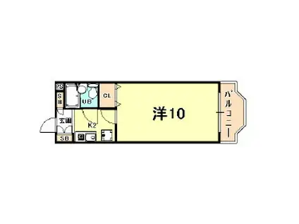 湊川サンシャイン(ワンルーム/2階)の間取り写真