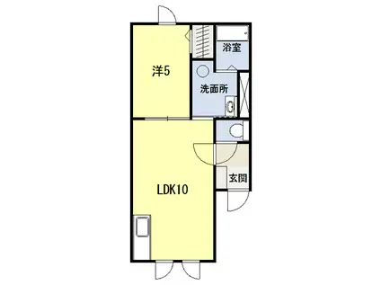 ＪＲ根室本線 帯広駅 徒歩60分 2階建 築12年(1LDK/1階)の間取り写真