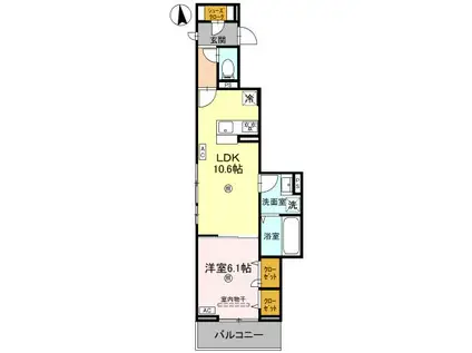 スプランデュール高井田(2LDK/3階)の間取り写真