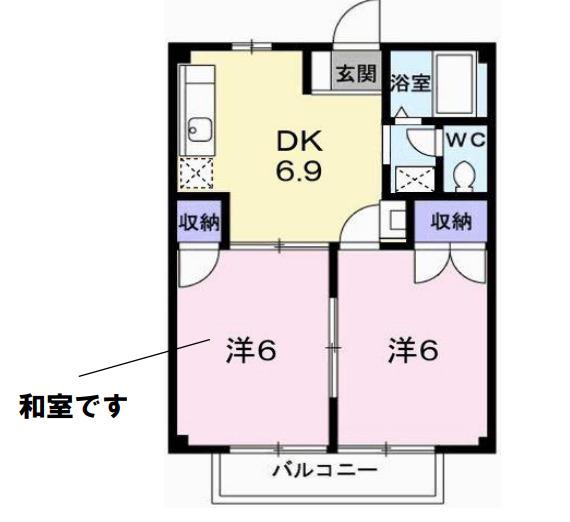 サンコート A棟(2DK/1階)の間取り写真