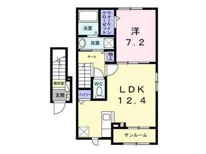 ルミナス光(1LDK/2階)の間取り写真