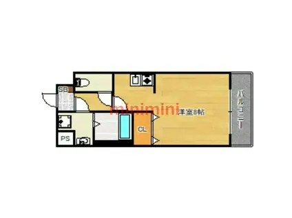 リセスコート2(1K/4階)の間取り写真