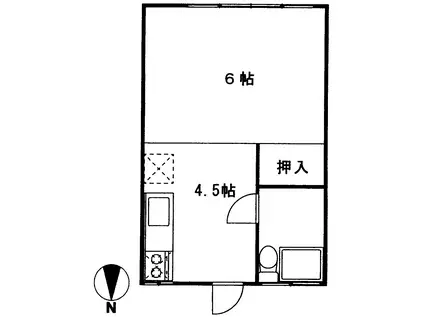 ヒライコーポ(1K/1階)の間取り写真