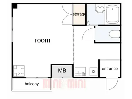 ハイツパーソン倉石(1K/2階)の間取り写真