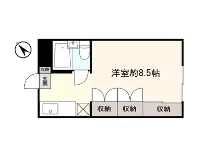 ラ・ヴェール原(ワンルーム/2階)の間取り写真