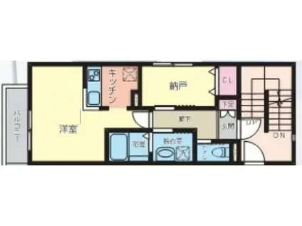 LIGNUM浦和元町(1LDK/2階)の間取り写真