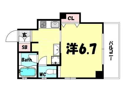 SUMIALE弐番館(1K/3階)の間取り写真