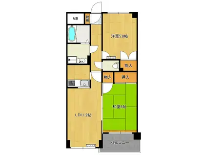 インクリース浦安(2LDK/5階)の間取り写真