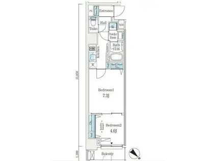 リビオメゾン東日本橋(1LDK/1階)の間取り写真