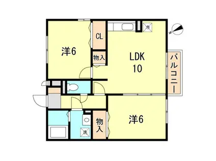 アンダンテ鈴蘭(2LDK/1階)の間取り写真