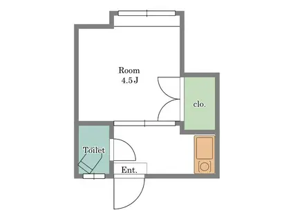 たま江荘(ワンルーム/2階)の間取り写真