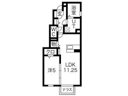 メルシー(1LDK/1階)の間取り写真