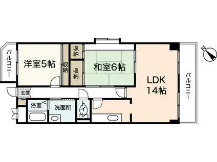 メゾン清雅(2LDK/2階)の間取り写真
