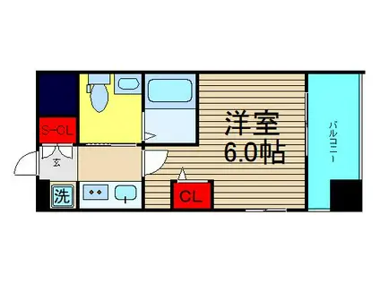 クリスタルグランツ大阪センターST(1K/2階)の間取り写真